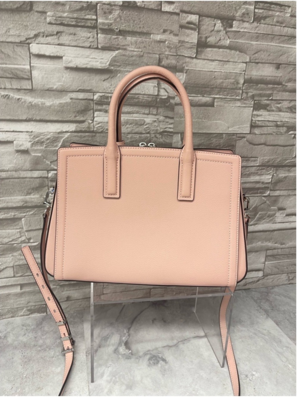 Michael Kors Laila Medium Leather Satchel & Matching Wallet Smoky Rose Pink - Picture 6 of 11
